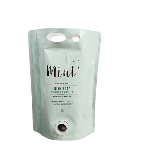 Laundry Detergent packaging with valve floor wash pouch