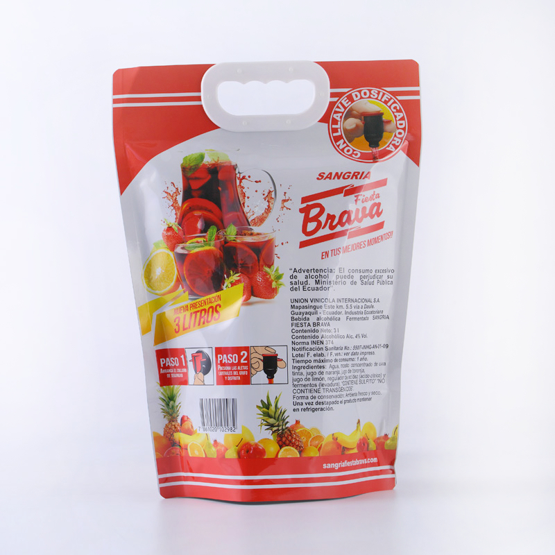 Hot sale bag in box fruit wine bag with handle bag box 3L pack - Image 2