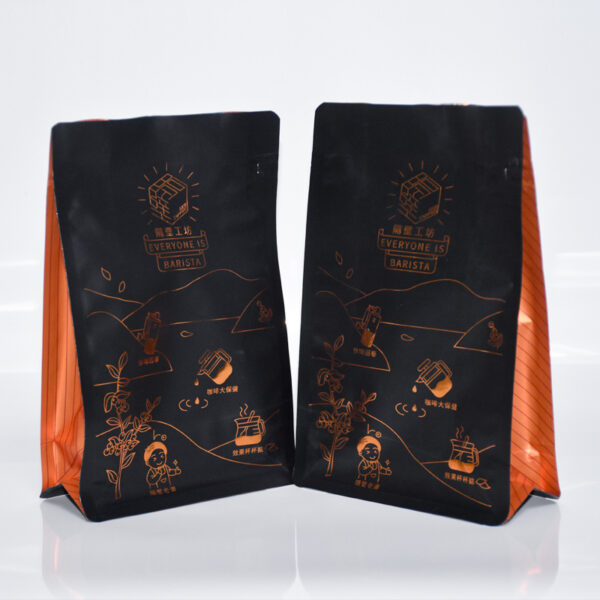 250g 500g 1kg Coffee Packaging Bag With Hot Stamp Gold Logo - Image 6