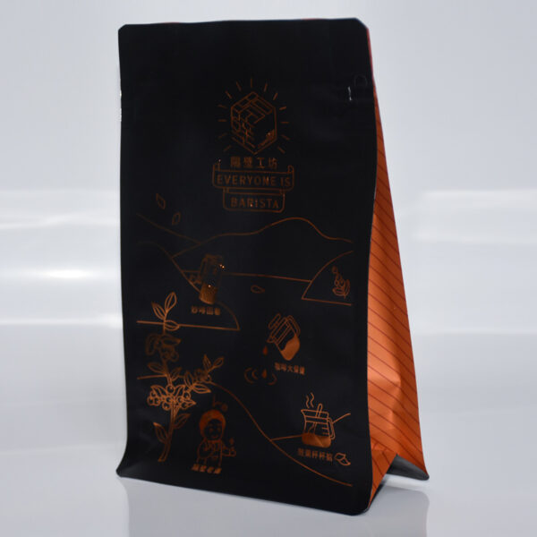 250g 500g 1kg Coffee Packaging Bag With Hot Stamp Gold Logo - Image 4