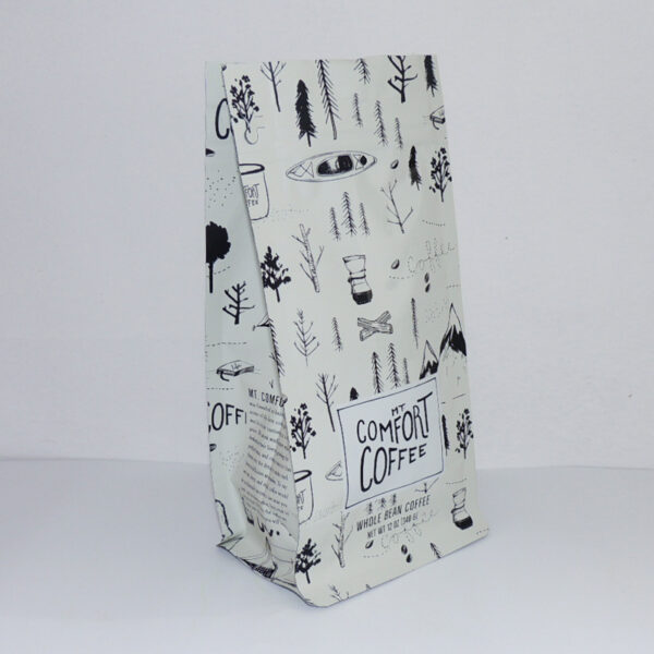 12oz 340g Flat Bottom Pull Tab Zipper Bag For Tea Coffee Bags - Image 2