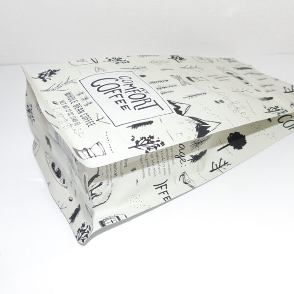 12oz 340g Flat Bottom Pull Tab Zipper Bag For Tea Coffee Bags - Image 4