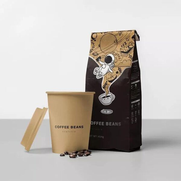 Biodegradable Black Coffee Bags With Valve And Zipper - Image 6