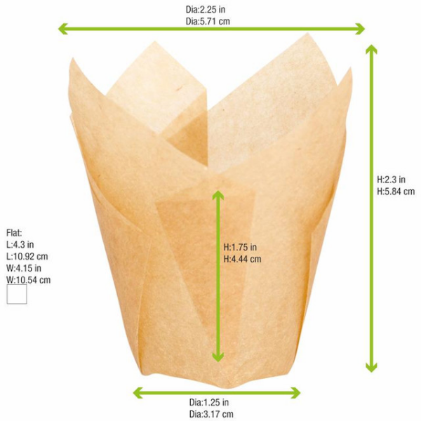 120 Counts Natural Tulip Greaseproof Paper Cupcake Liners for Baking Cups - Image 7