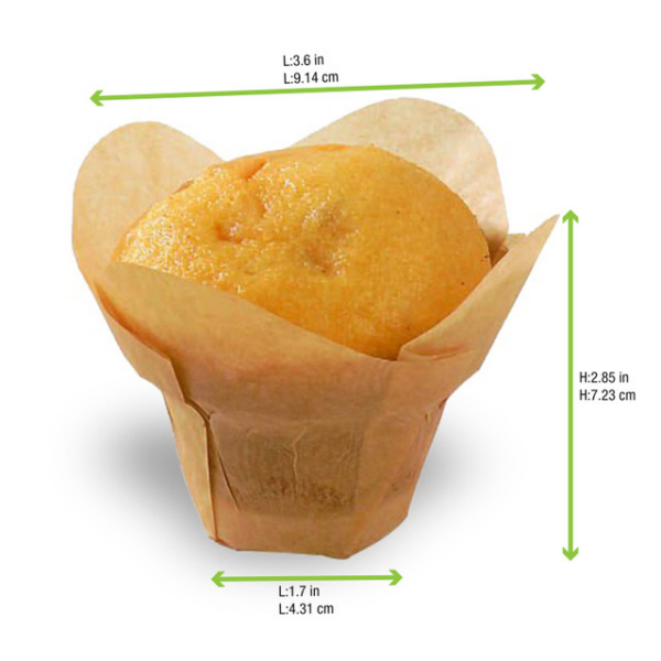 120 Counts Natural Tulip Greaseproof Paper Cupcake Liners for Baking Cups - Image 10