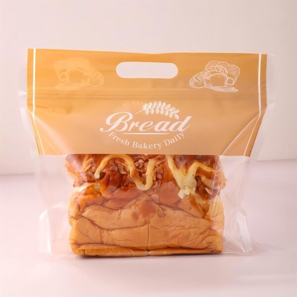 Transparent Plastic Portable Zipper Toast Bag for Homemade Bread
